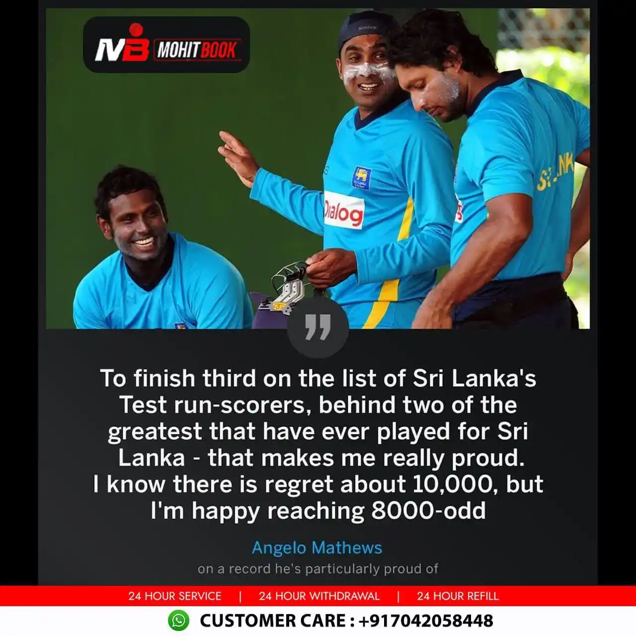 Image from MOHIT BOOK: *Only Kumar Sangakkara and Mahela Jayawardene have more Test runs for ...