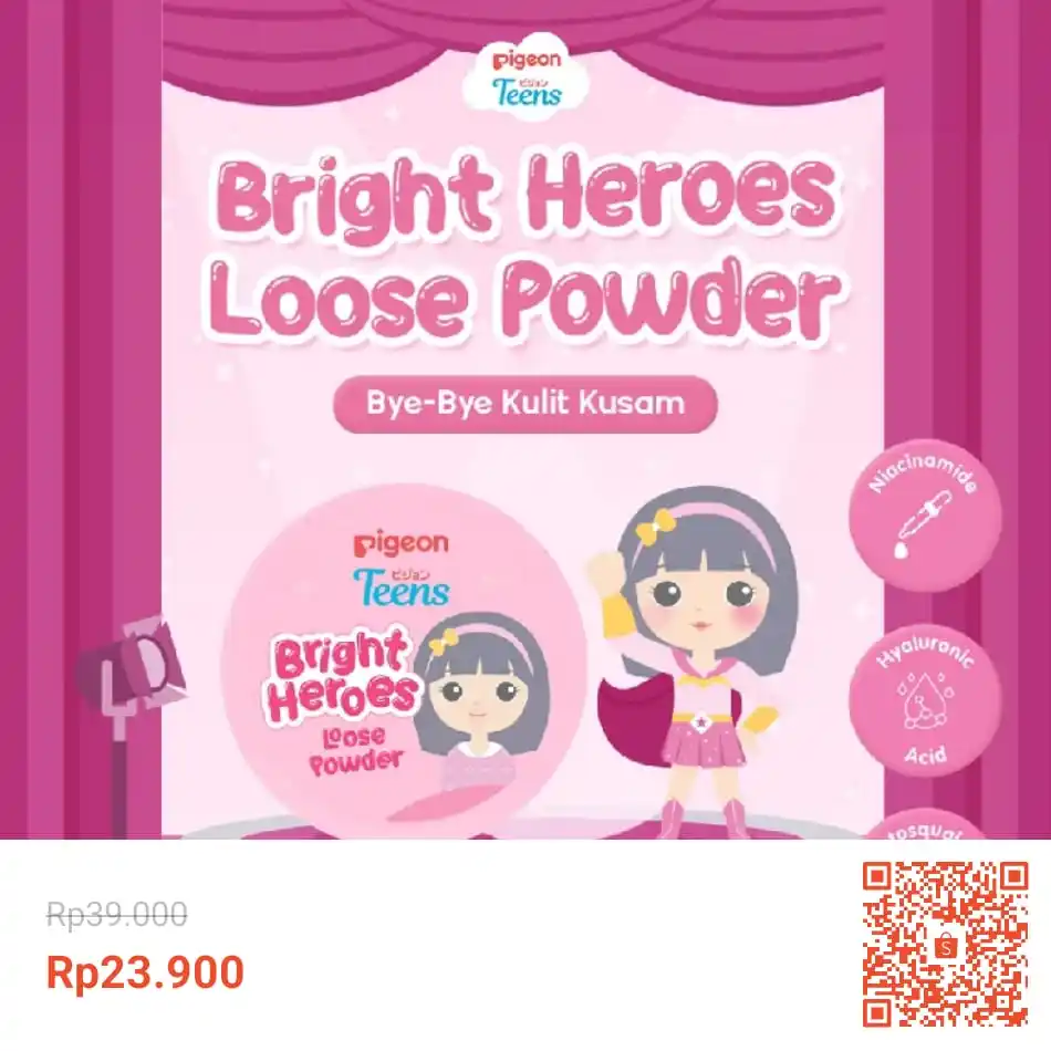 Image from SiCode Voucher + Hidden GEM Shopee: Pigeon Teens Bright Heroes Loose Powder 12gr| Normalnya 31rb https...