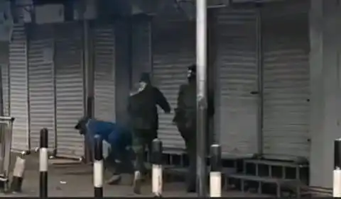 Image from GTN TV: Police officers open fire, injuring hawker amid anti-Lagat protests in...
