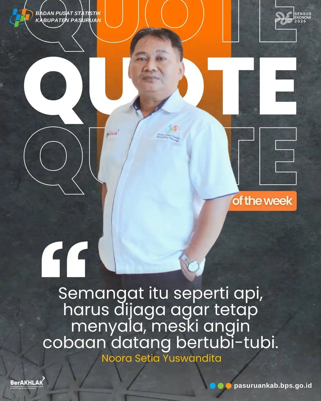 Image from BPS KABUPATEN PASURUAN: ✨ Quote of the Week ✨  Ke pasar membeli ketan Pulangnya mampir membeli...