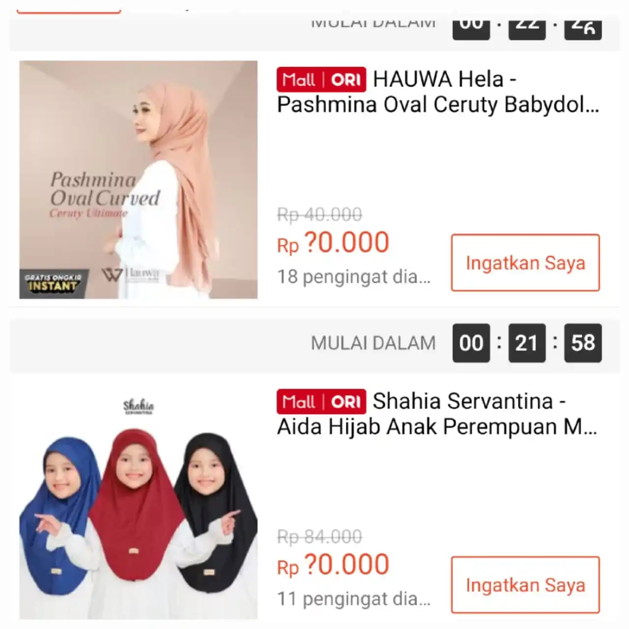 Image from SiCode Voucher + Hidden GEM Shopee: *💰Rp 10.000 || 12:00 WIB ⏰* HAUWA Hela - Pashmina Oval Ceruty Babyd...