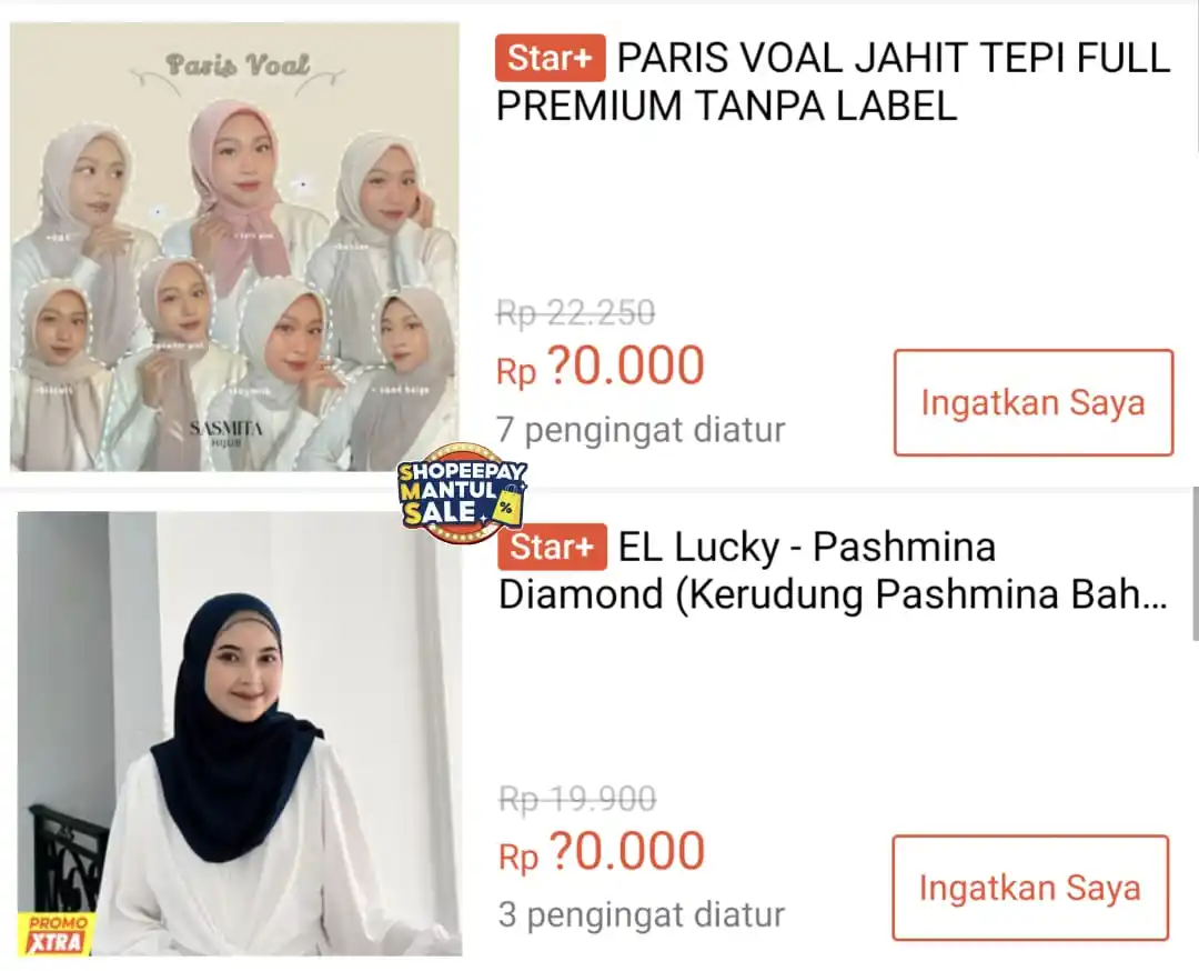 Image from SiCode Voucher + Hidden GEM Shopee: *💰Rp 10.000 || 12:00 WIB ⏰* PARIS VOAL JAHIT TEPI FULL PREMIUM TANP...