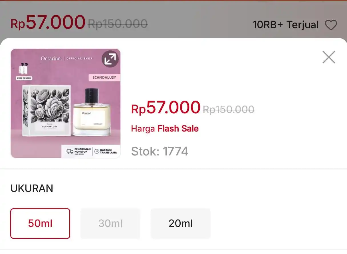 Image from SiCode Voucher + Hidden GEM Shopee: *💰Rp 19.900 || 18:00 WIB ⏰* Octarine - Scandalusy Parfum Wanita Aro...