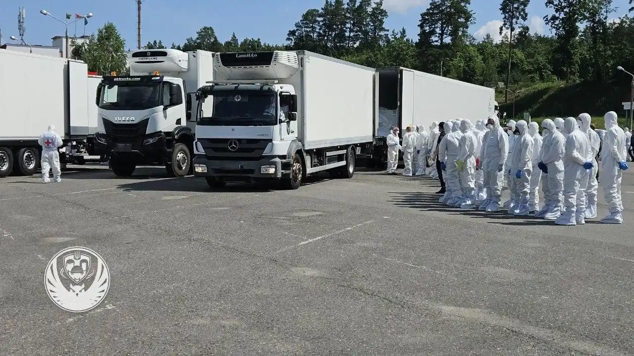 Image from UATV English: ❗️Russia Returned Bodies of Its Soldiers Mixed with Mutilated Remains ...