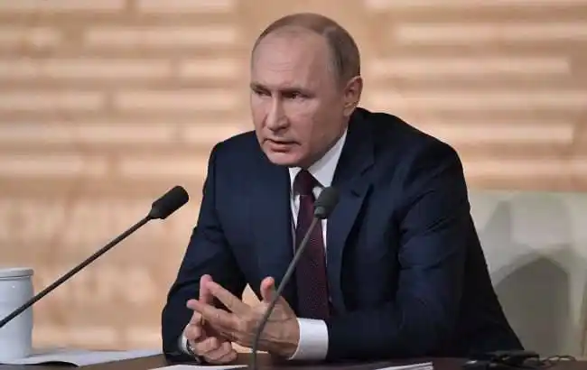 Image from UATV English: Russian President Vladimir Putin continues to portray Russia as an eff...