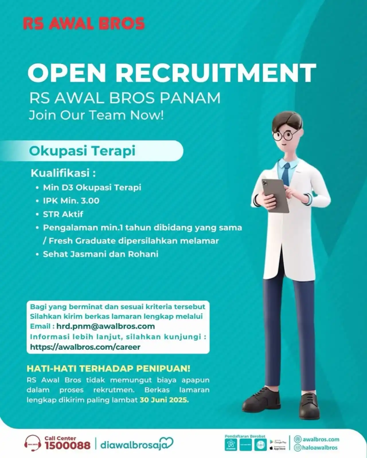Image from INFO PEKANBARU: Saatnya bergabung dengan tim profesional di RS Awal Bros Panam! Kami ...