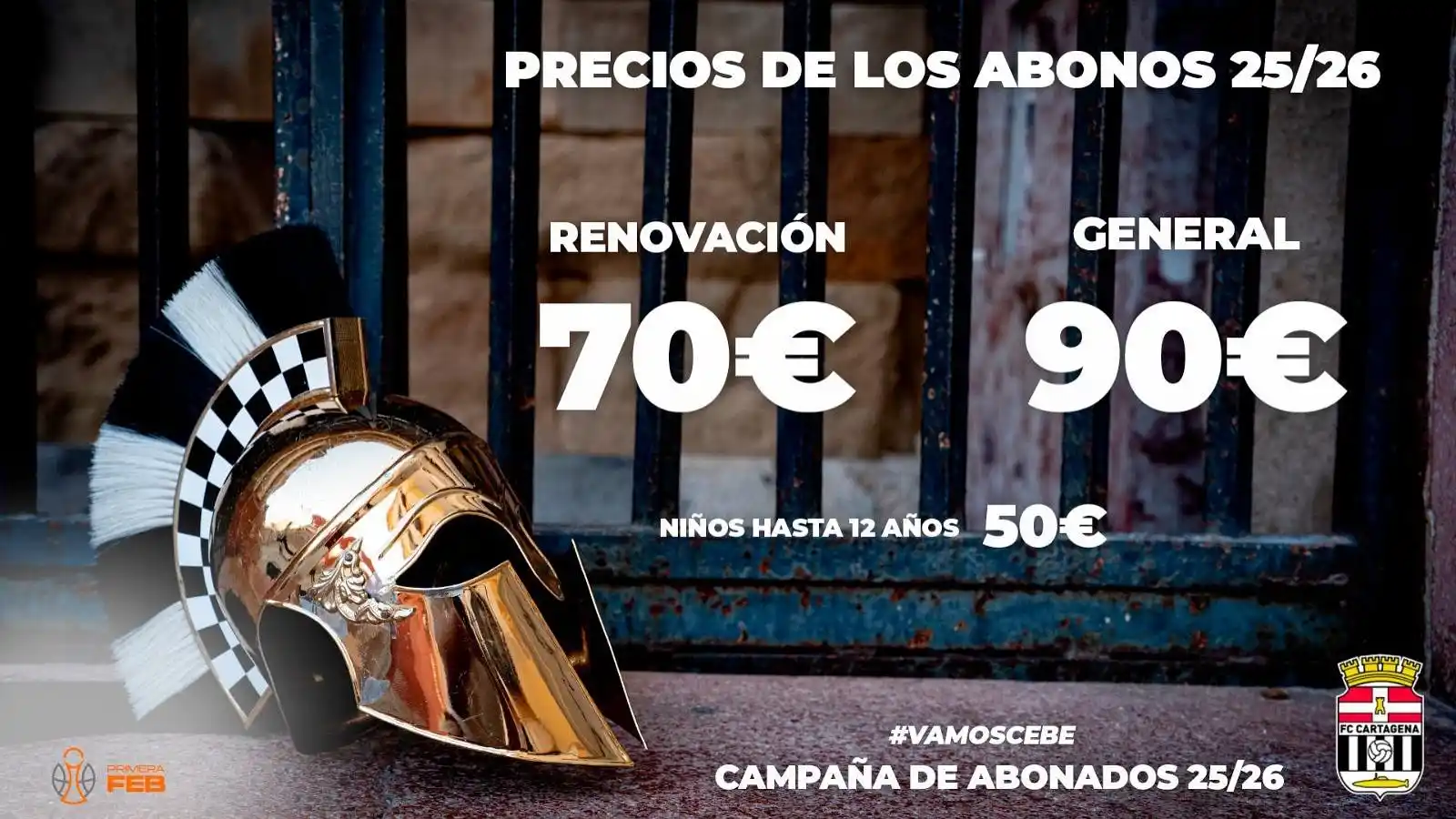 Image from Odilo FC Cartagena CB: 🏳️ SEGUIMOS CAMPAÑA ABONADOS 25/26 🏴 ✔️ 70 € / RENOVACIÓN SOCIOS ✔...