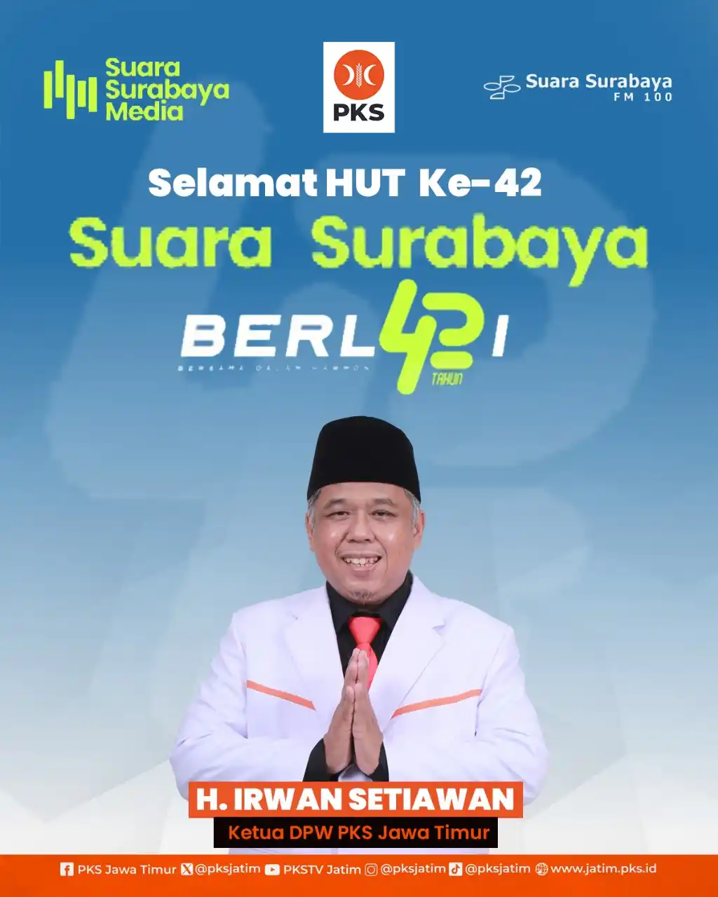 Image from PKS Jawa Timur: Selamat HUT Ke-42 SUARA SURABAYA Bersama Dalam Harmoni H. Irwan Set...
