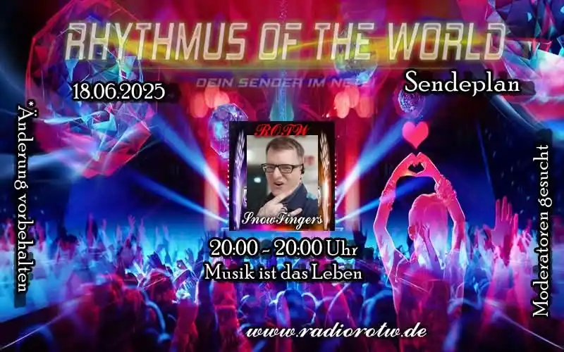 Image from Radio ROTW: Sendeplan 1806.2025, ab 20 Uhr ist euer SnowFingers mit Musik ist das ...