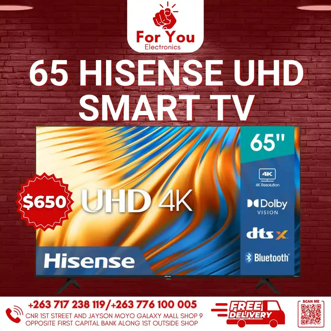 Image from For You Electronics: specifications for various Hisense 65-inch TV models:🔥🔥 Smart Featu...