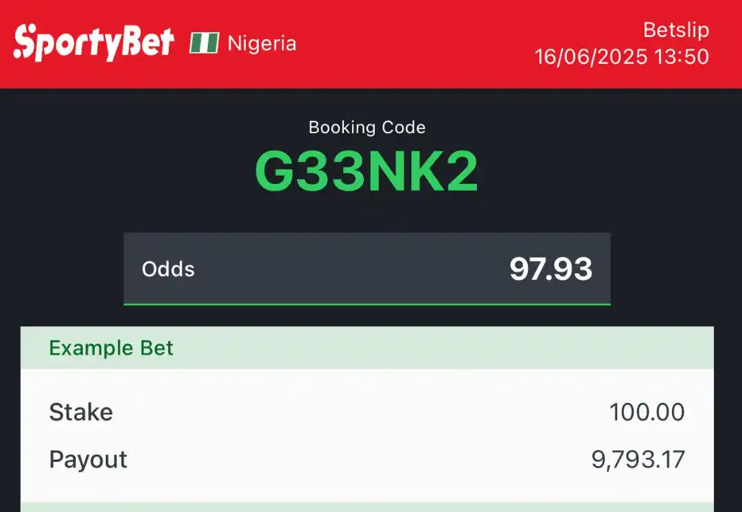Image from YOUNG ELDER GCFR: *SPORTYBET PICKS* G33NK2 - 97 ODDS *BET RESPONSIBLY* 🔞...