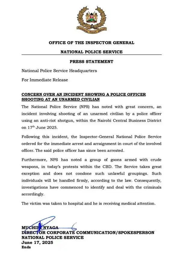 Image from GTN TV: The National Police Department has issued a statement expressing conce...