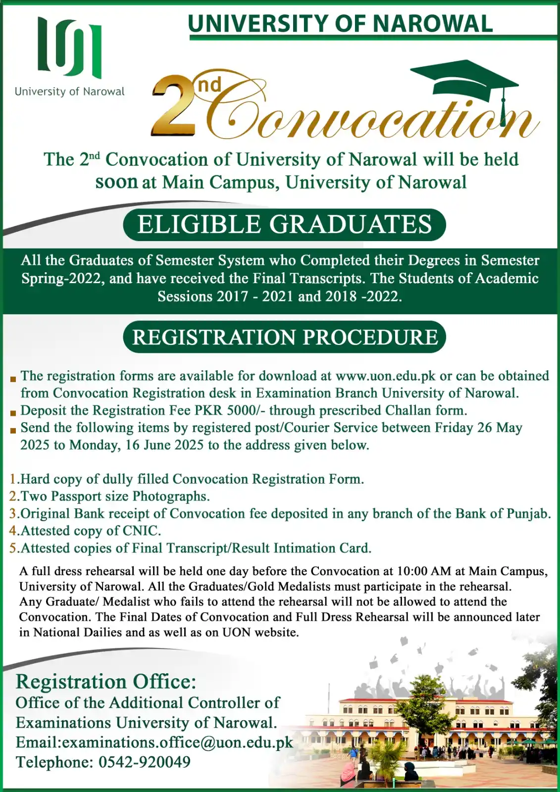 Image from University of Narowal: 🎓 The wait is over! The 2nd Convocation of the University of Narowal ...