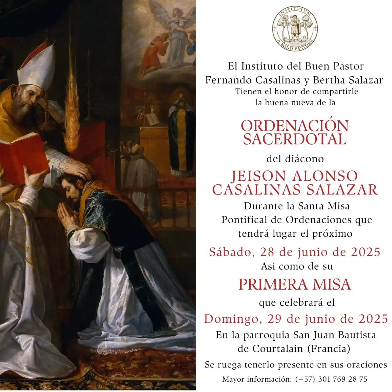 Image from @salvemariasm: Tradução: *Instituto Bom Pastor* Fernando Casalinas e Bertha...