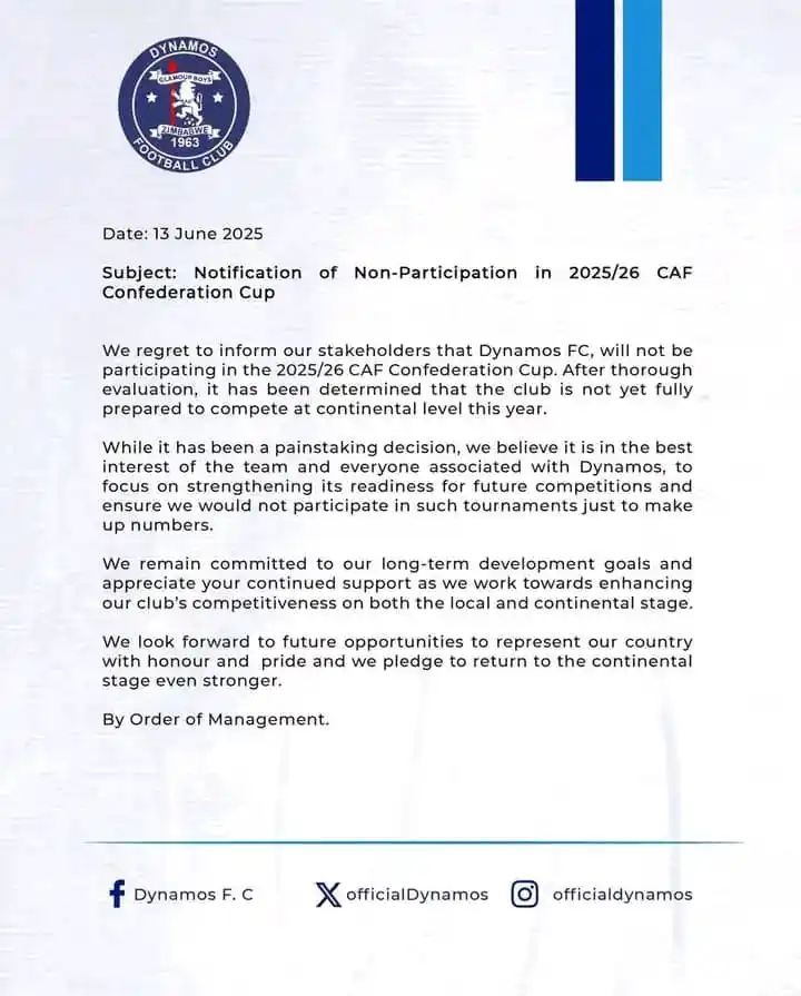 Image from bhorafrika: *Troubled DeMbare pulls out of CAF Confederation Cup 💔* IT is pourin...