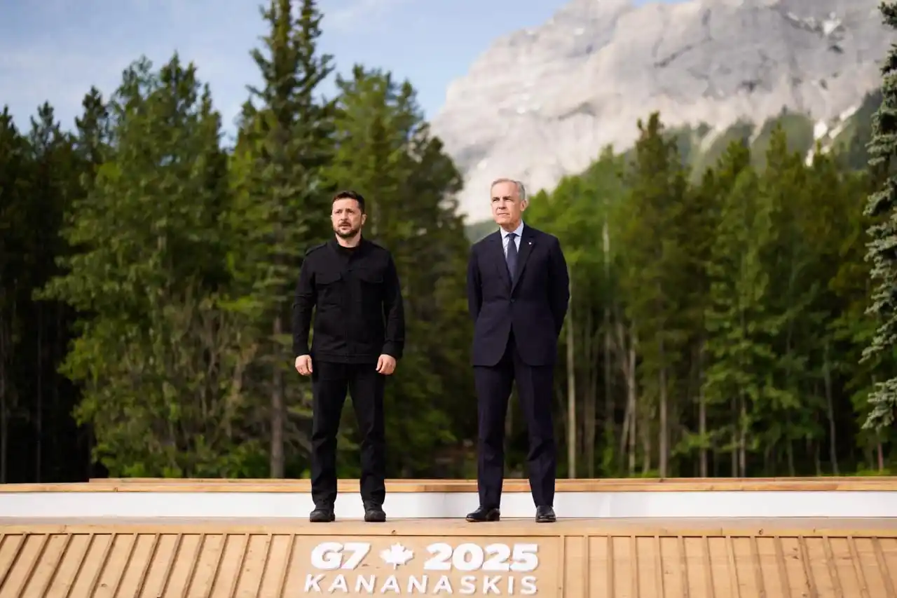 Image from UATV English: 🇺🇦 Zelenskyy Arrives at G7 Summit President Volodymyr Zelenskyy is ...
