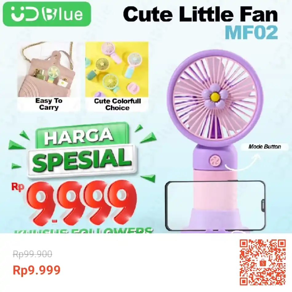 Image from SiCode Voucher + Hidden GEM Shopee: UDBLUE Mini Fan 2in1 https://s.shopee.co.id/7V4juJOdBC?share_channe...