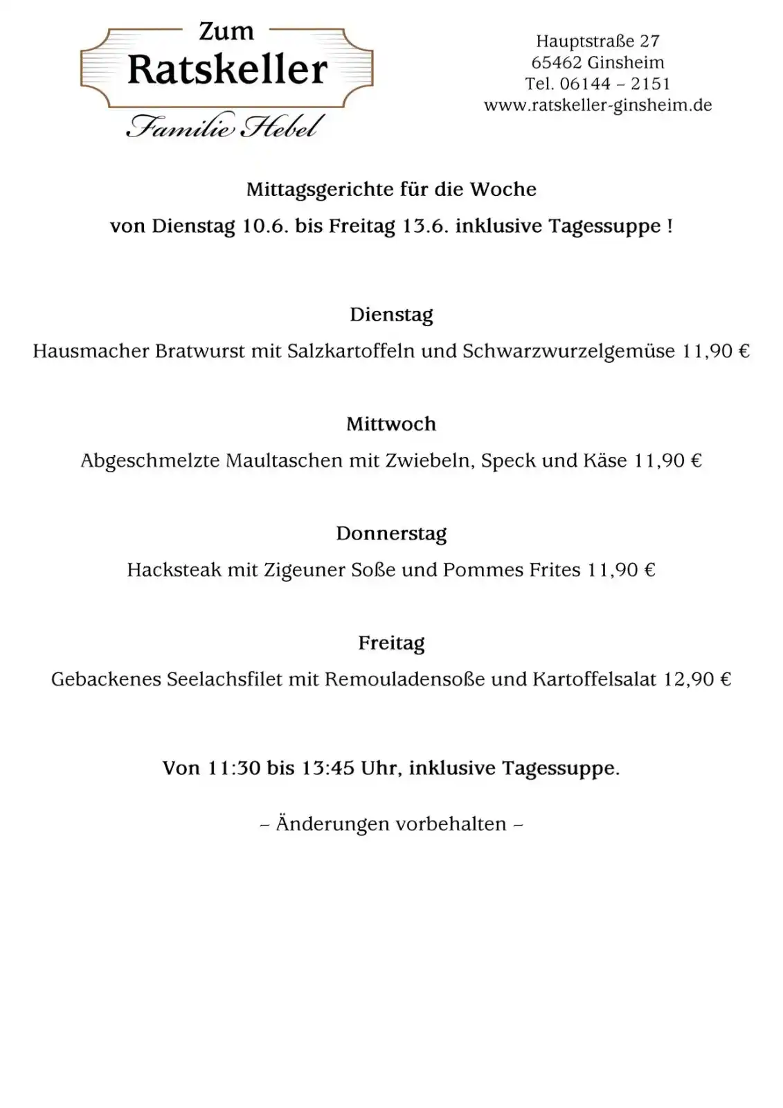 Zum Ratskeller - Ginsheim post