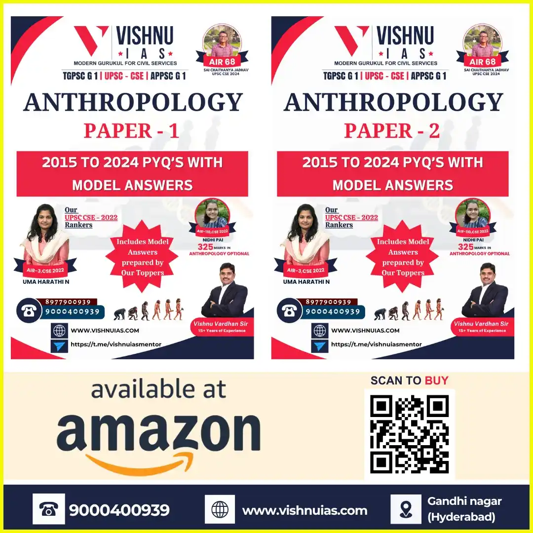 Image from VISHNU IAS: 🚨UPSC Aspirants, Get Ready!🔥2015 to 2024 Anthropology PYQs with Mode...
