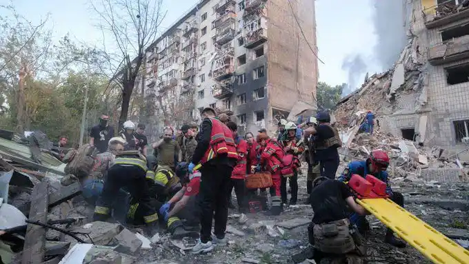 Image from UATV English: U.S. State Department Condemns Massive Russian Strike on Kyiv That Kil...