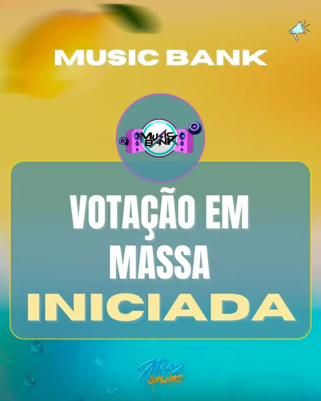 Image from ATEEZ BRASIL WINS: [🚨] VOTAÇÃO MUSIC BANK  ALÔ ATINYs. Depositem TODOS os seus corações ...