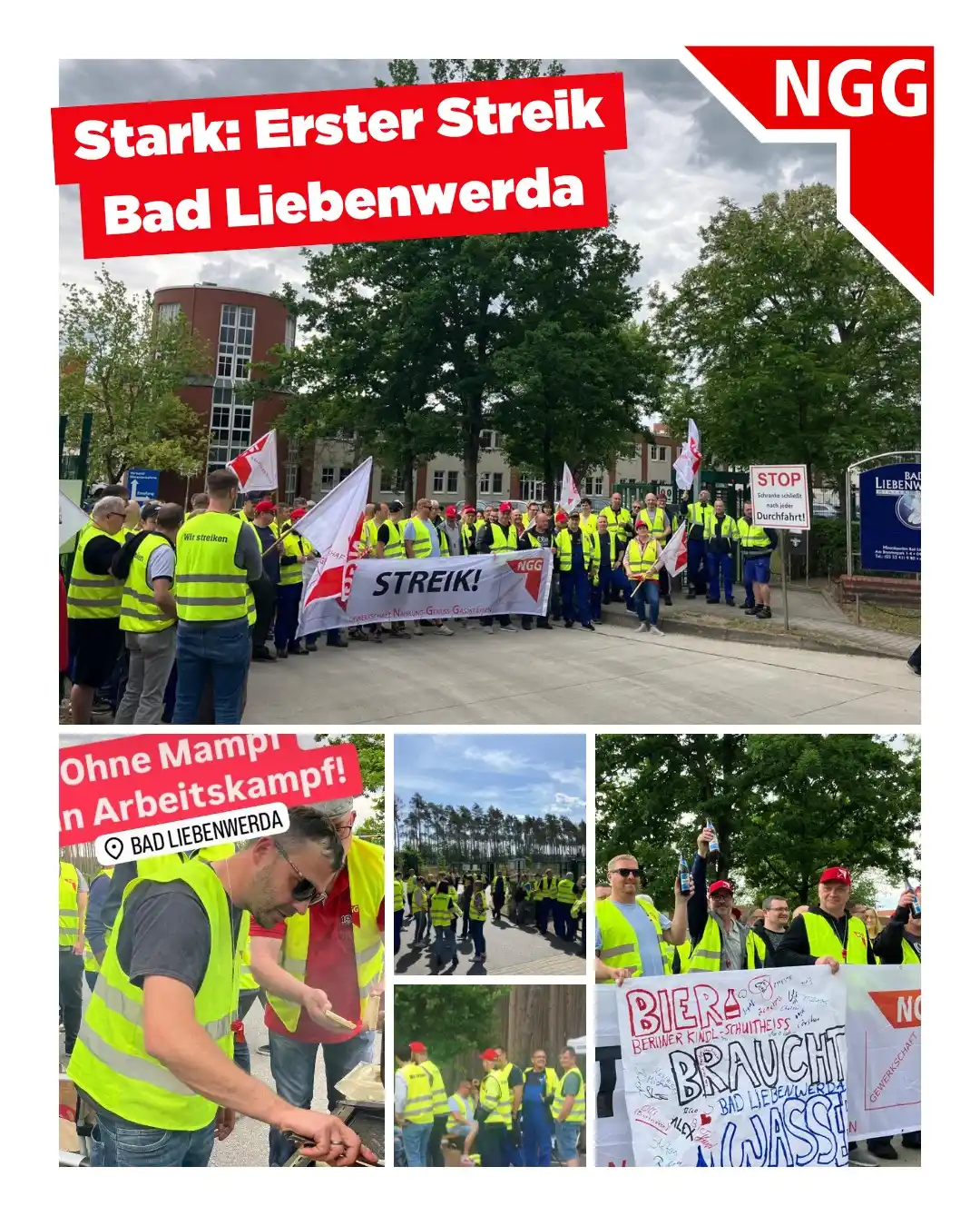 Image from NGG Ost: 🤩 Was war das denn für ein Streiktag heute bei Bad Liebenwerda Minera...