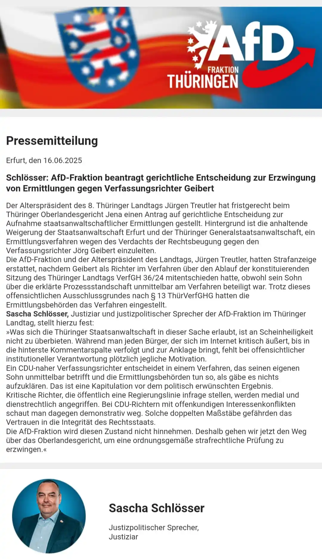 Image from Uwe Krell, MdL / INFOKANAL: Wir für Thüringen - jetzt erst recht! 👍💙  Euer Uwe Krell, MdL  Abonn...