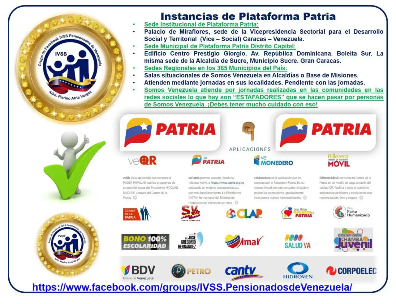 Image from Canal IVSS Pensionados de Venezuela en WhatsApp (Adm. Pierino Atria Vargas): ✅ *...Y a Quien se le Reclama?* 📌 *En el flyer están las direcciones...