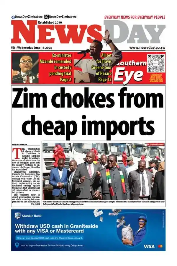 Image from NewsDay Zimbabwe: 🔴Your favourite Daily is here... https://digital.amh.co.zw/newsday-5...