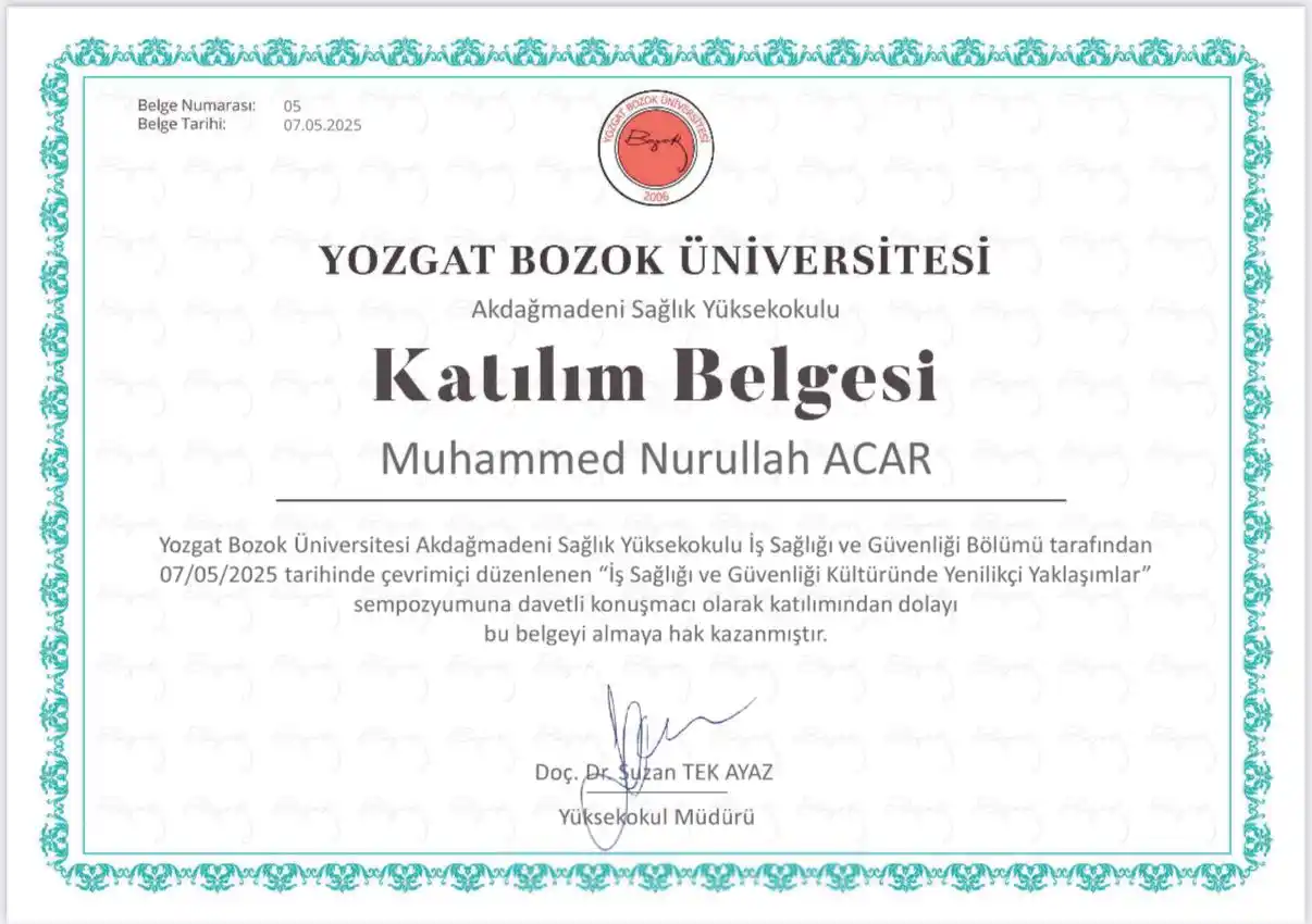 Image from İSG TÜRKİYE SINAV 📚: Yozgat Bozok Üniversitesi’ne, “İş Sağlığı ve Güvenliği Kariyer Gelişim...