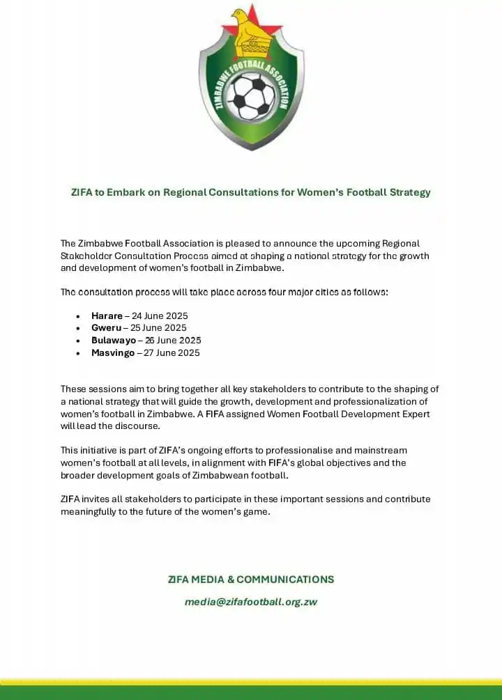Image from bhorafrika: *ZIFA has announced plans to implement a strategic initiative aimed at...