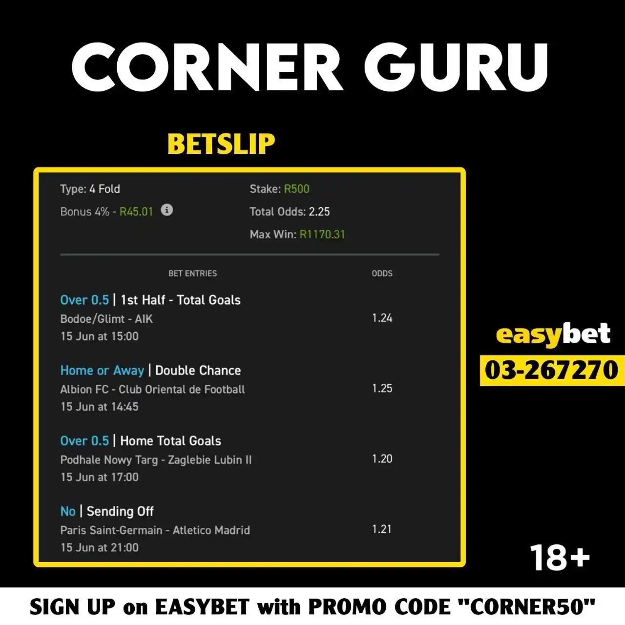 Image from the green space.: 🌟 2 ODDS ⚡️ Betcode -> 03-267270 🧾 Copy Betslip -> easybet.co.za/sh...
