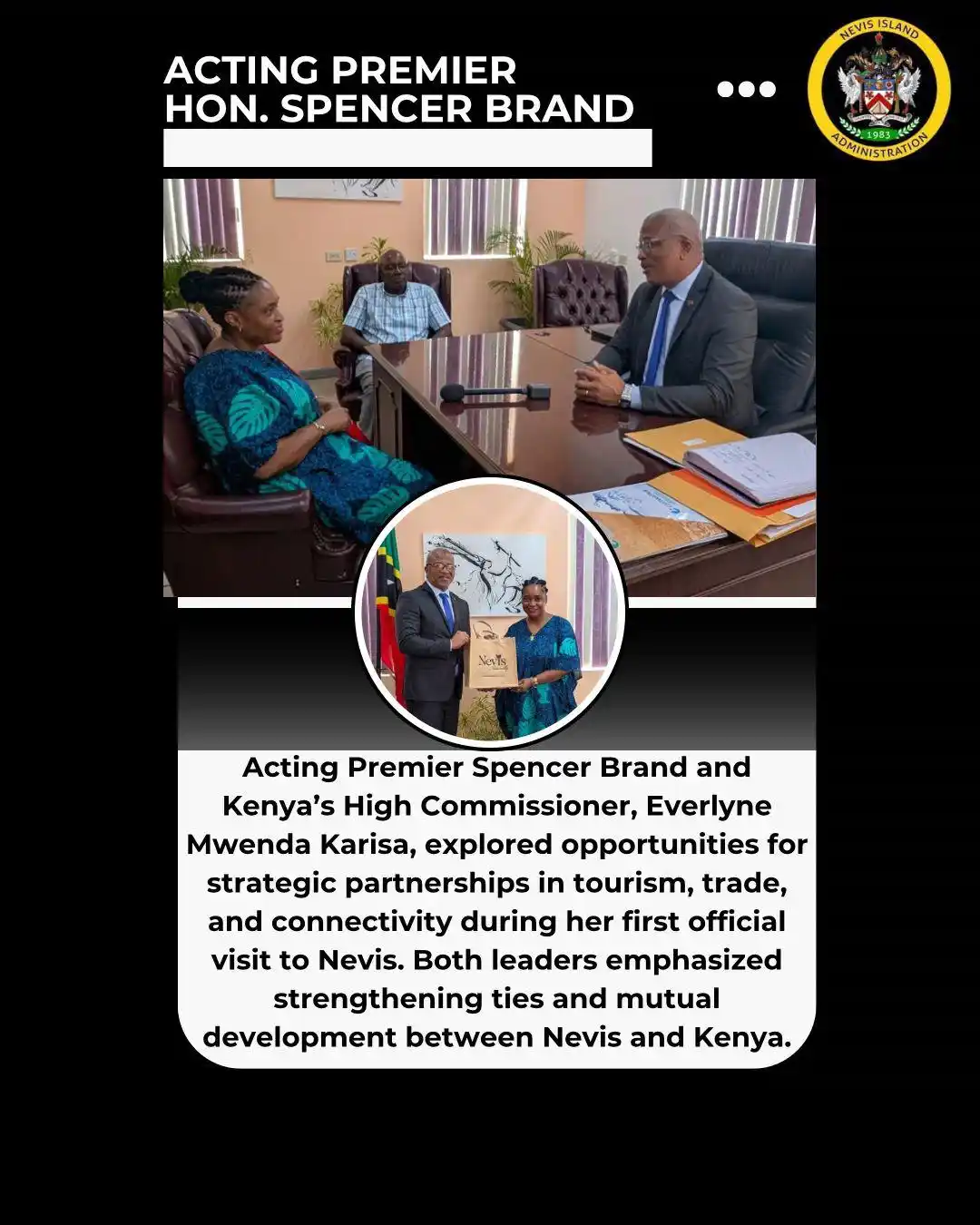 Image from Concerned Citizens Movement : Acting Premier Brand and Kenya’s High Commissioner Discuss Strategic P...