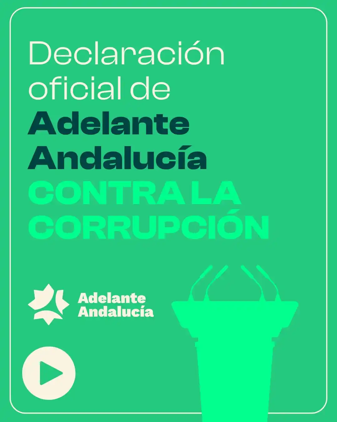 Image from Adelante Andalucía: ‼️🎙️ADELANTE ANDALUCÍA CONTRA LA CORRUPCIÓN. Otra izquierda totalment...