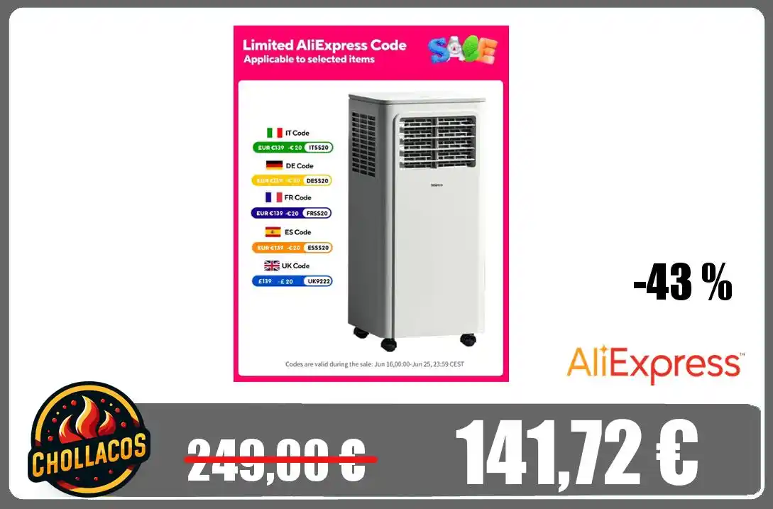 Image from Chollacos: 🔥 *AIRE ACONDICIONADO PORTÁTIL* <a class="text-blue-500 hover:under...