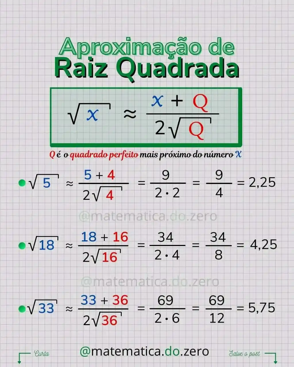 Image from ➕ Matemática MozEstuda: *APROXIMAÇÃO DE RAÍZ QUADRADA* *Aprender não ocupa espaço 📝🧠🧠* _De...