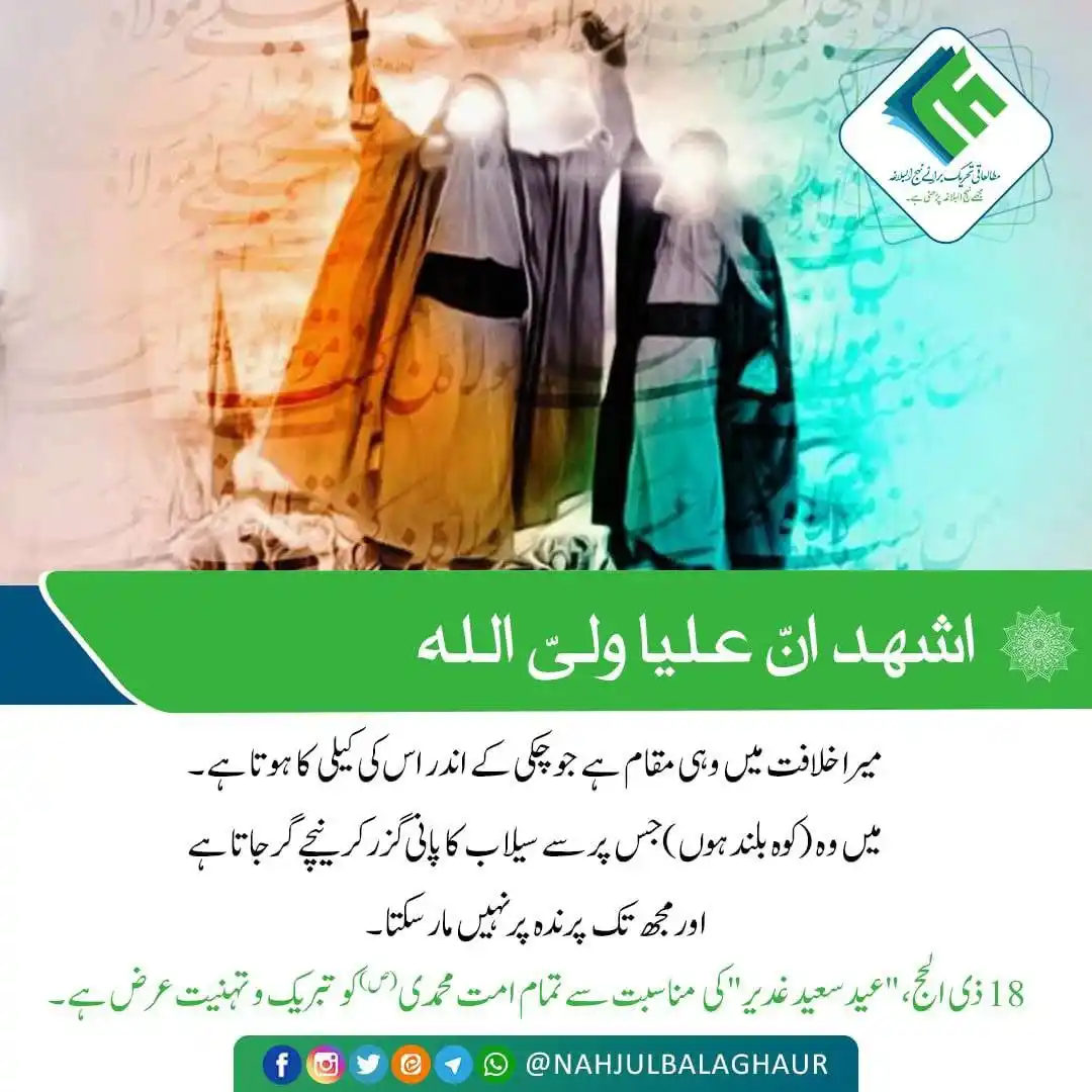 Image from 📢 معارف ٹی وی • Maarif TV: 📷 *"اشهد انّ علیا ولیّ الله"* 💭 میرا خلافت میں وہی مقام ہے جو چکی ...