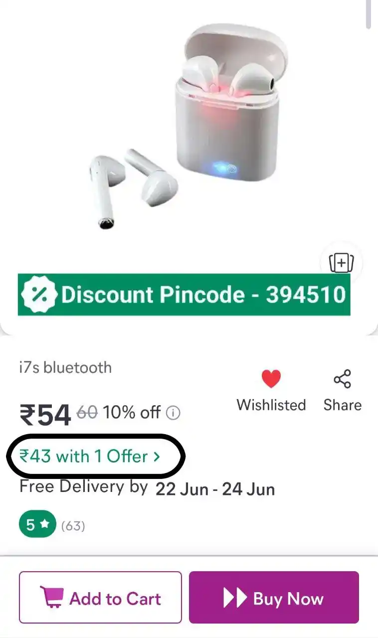 Image from Shopping Area ✨: Bluetooth Earbuds ₹43 https://bittli.in/OH1pS...