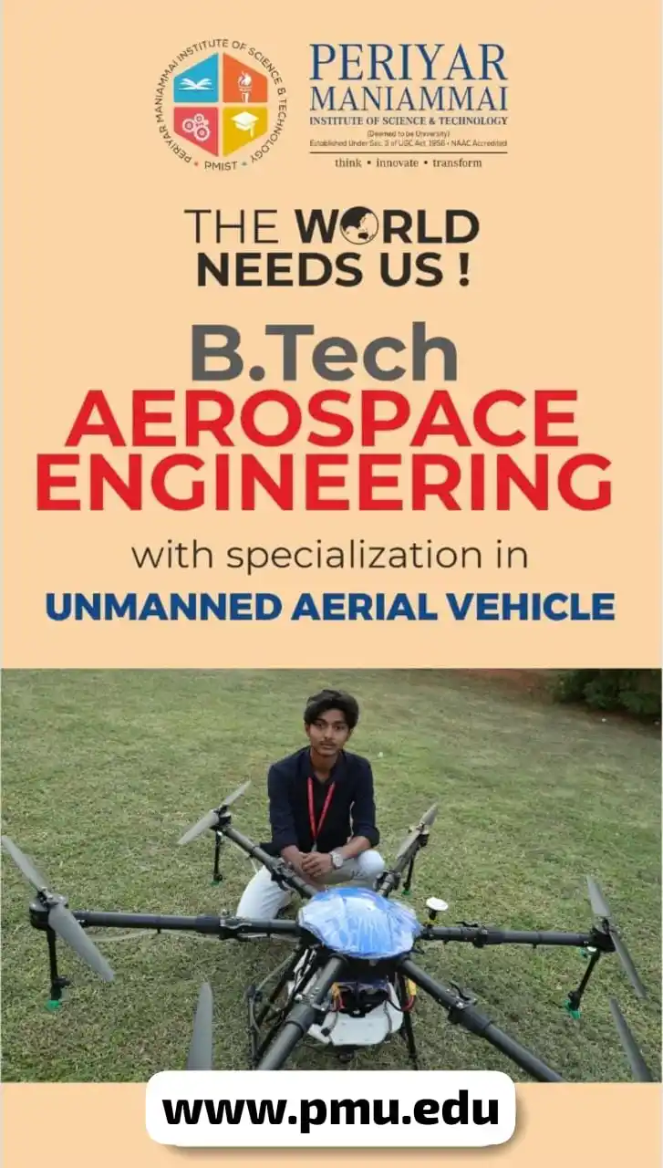 Image from PMIST: *🎓 B.Tech Aerospace Engineering* *Specialization: Unmanned Aerial ...