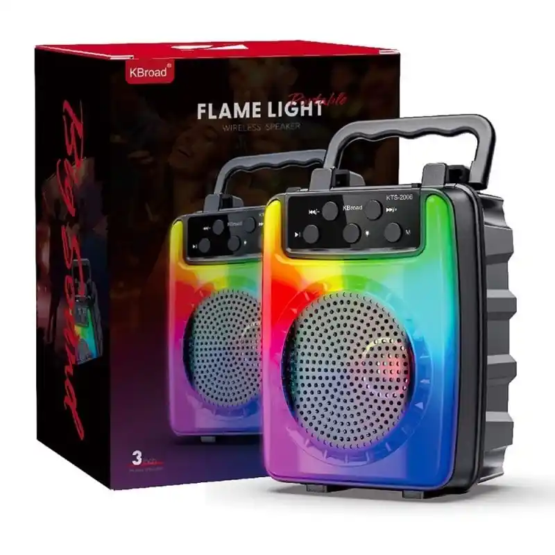 Image from 25 De Março Online - Oficial ✅: Caixa de som sem fio portátil com luzes RGB, tecnologia TWS e carregam...