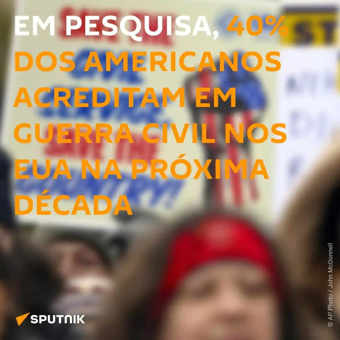 Image from Sputnik Brasil: 📊 Cerca de 40% dos norte-americanos acreditam que há uma chance de um...