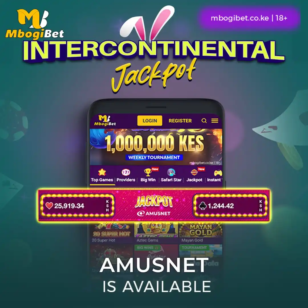Image from MBOGIBET: Cheza Amusnet Jackpot games today and stand a chance to win big. Regi...
