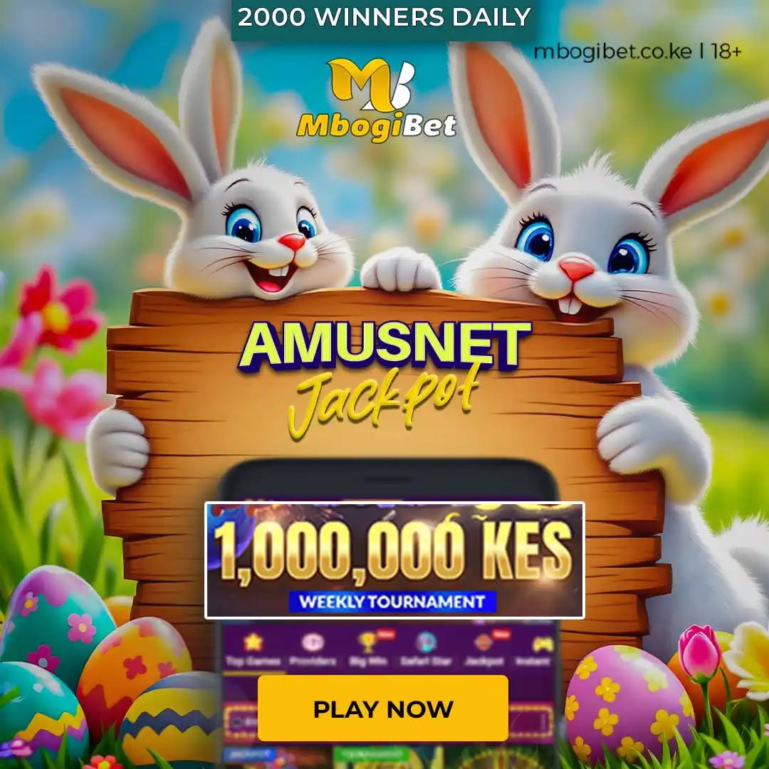 Image from MBOGIBET: Cheza Amusnet jackpot na ushinde every week UpTo Ksh 1 million. Try y...