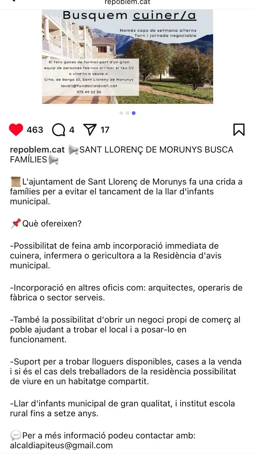Image from Associació de Famílies Monoparentals: Com diu l'Anunci tenen pendent de cobrir (urgent) cuinera i gerocultor...