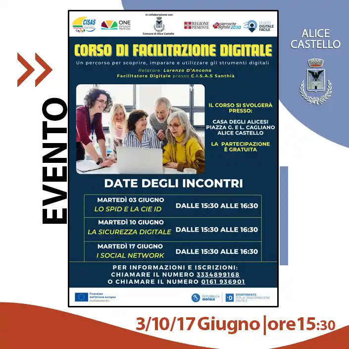 Image from Comune di Alice Castello: Corso di facilitazione digitale 💻🖥️ Un percorso per scoprire, impara...