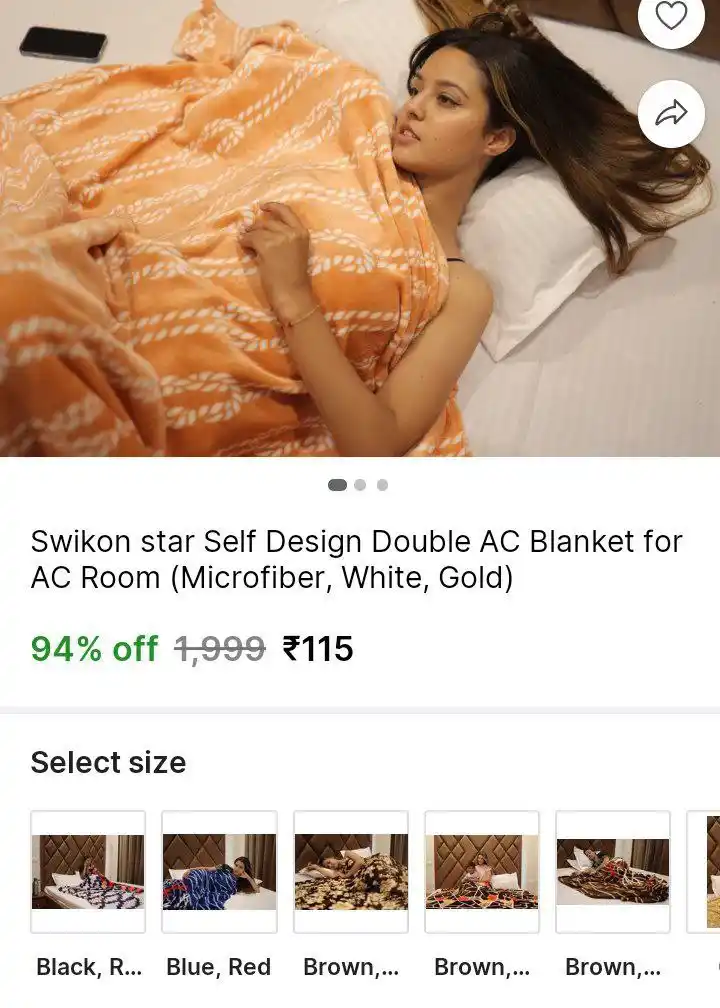 Image from Shopping Area ✨: Double Ac Blanket 115/- https://bittli.in/qcuqm <a class="text-blue...