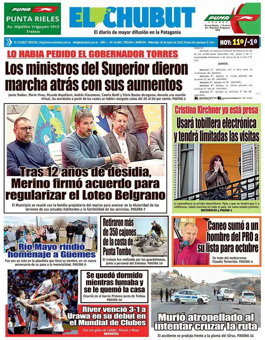 Image from Diario EL CHUBUT: <a class="text-blue-500 hover:underline cursor-pointer" href="/hashtag...