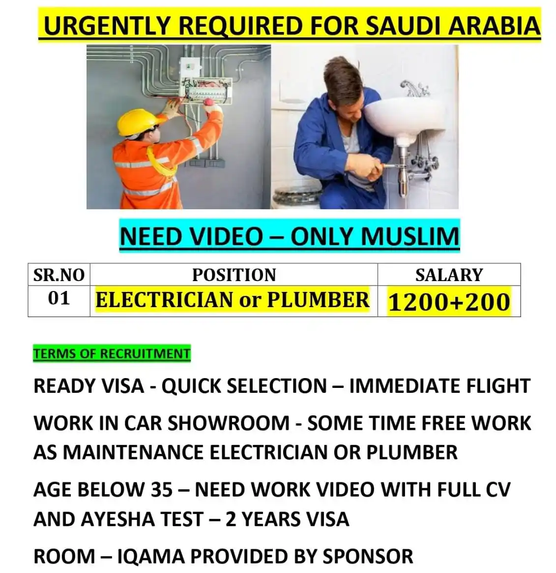 Image from KTNT OVERSEAS PLACEMENT: *ELECTRICIAN OR PLUMBER*...