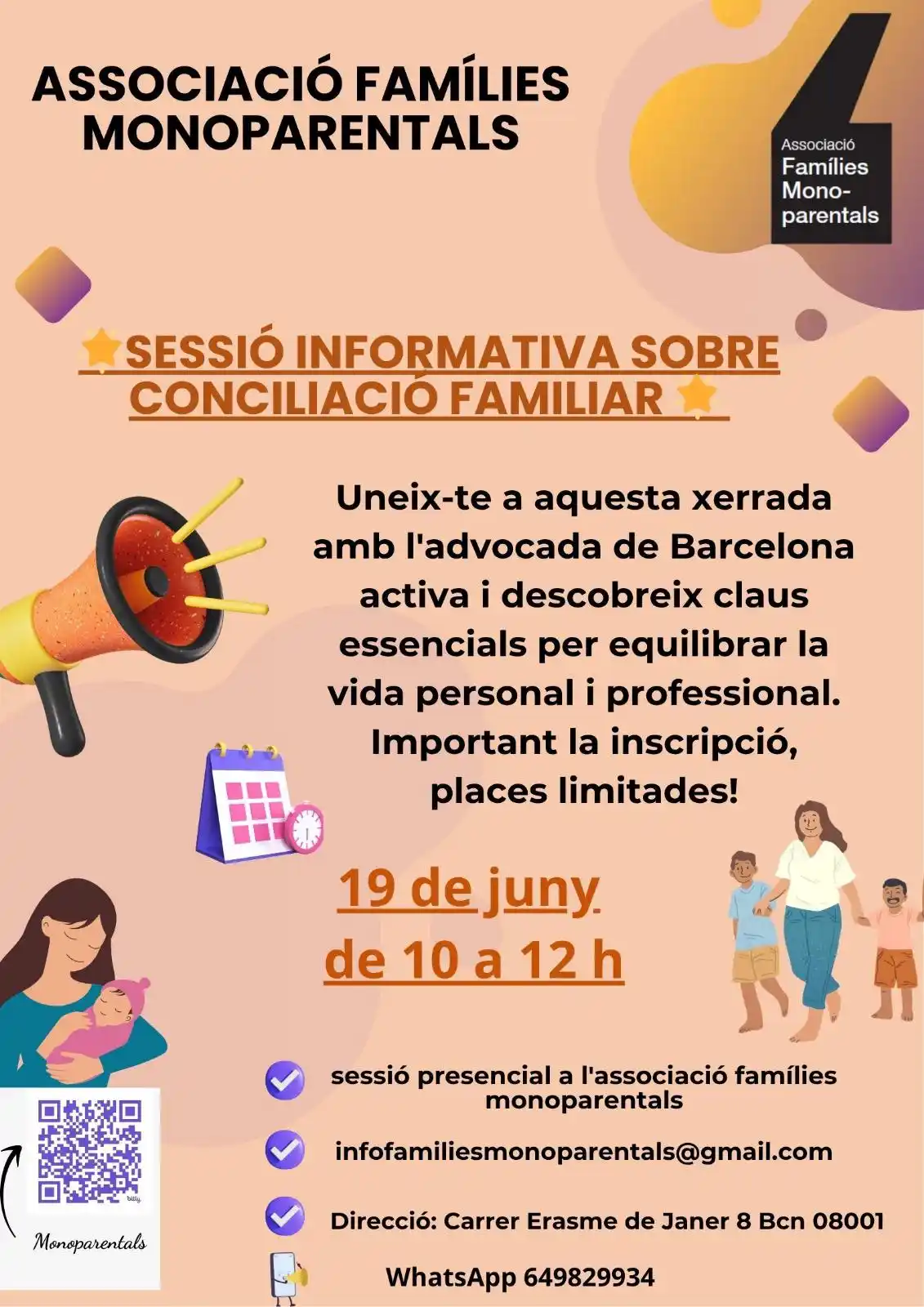 Image from Associació de Famílies Monoparentals: Este jueves 19/6 a las 10h tenemos nueva charla informativa sobre la c...