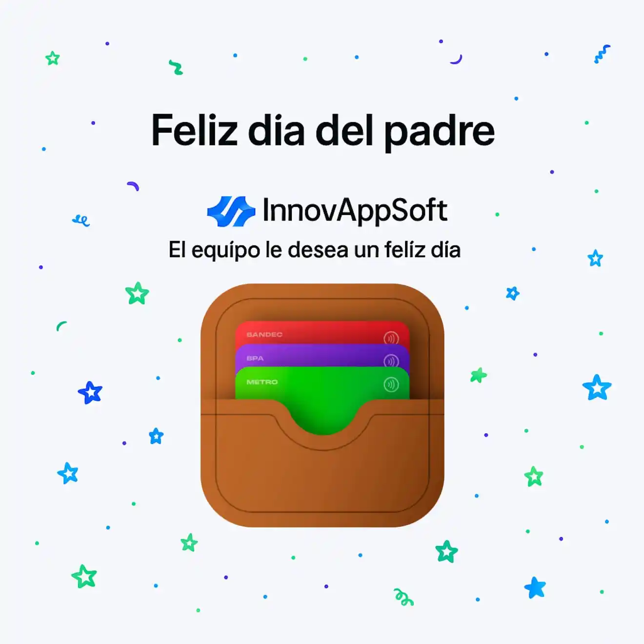 Image from KeyCard BBM: 🎉 ¡Feliz Día de los Padres! 🎉 De parte de todo el equipo de Innovapp...